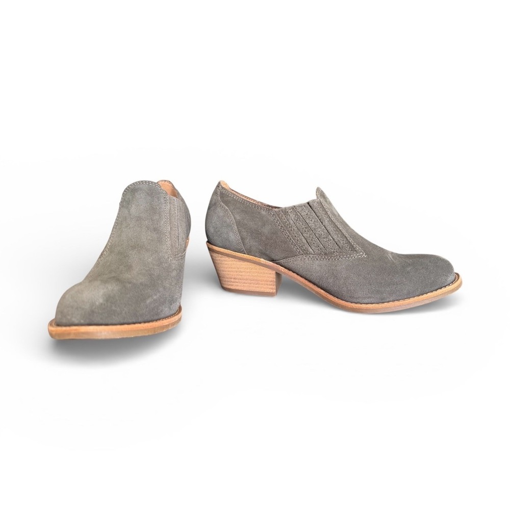 Earth‎ Jalin Suede Ankle Boots Gray Block Heel Western Women's Size 8.5W - Picture 2 of 9